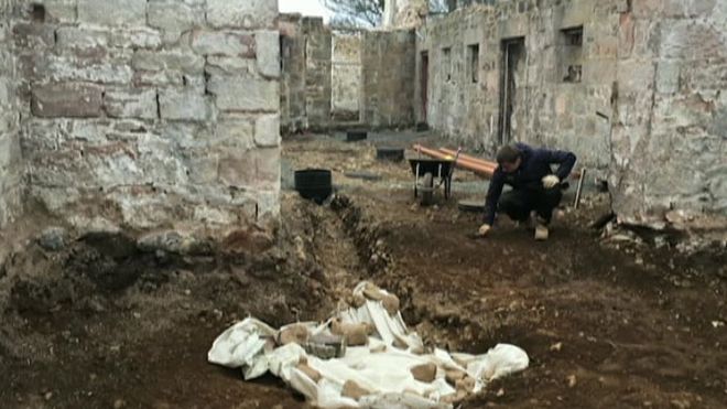 Workers uncovered the remains while converting a former stable block