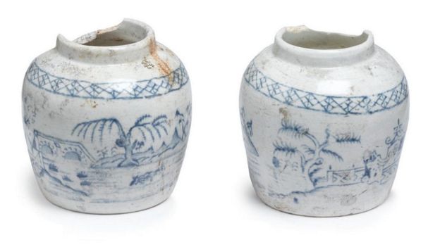 These decorative jars were used to sell preserved ginger