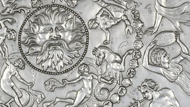 The Mildenhall Treasure, a hoard of 4th Century Roman silver, including the Great Dish (pictured), was found in 1942