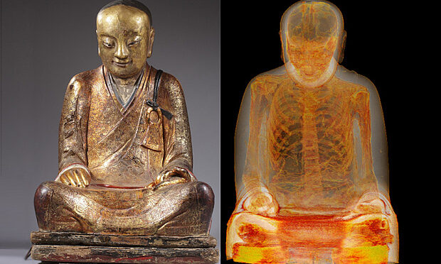 Mummy Found Hiding Inside Ancient Buddha Statue