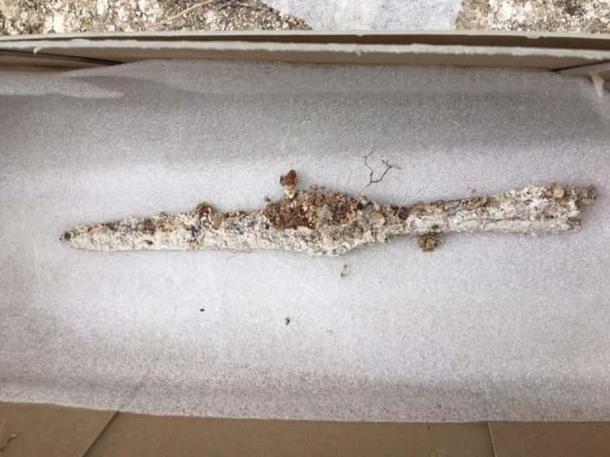 Saxon spear from the burial.