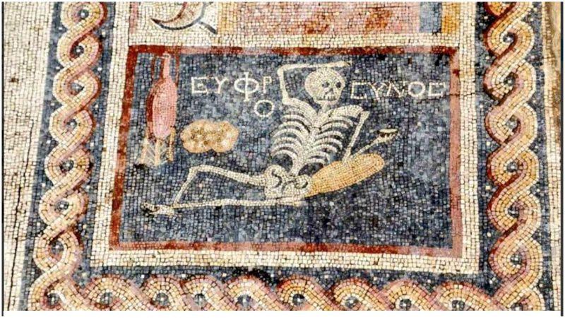 “Be cheerful, enjoy your life” says happy skeleton mosaic found in Turkey