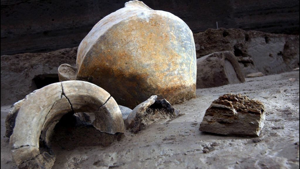 Pompeii was buried in ash in A.D. 79 in the cataclysmic eruption of Mount Vesuvius