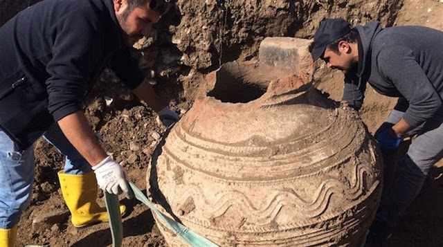 Farmer accidentally discovers giant Byzantine-era pithos in central Turkey