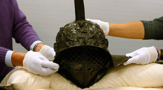 The 2,000-year-old gladiator’s helmet discovered in Pompeii’s ruins