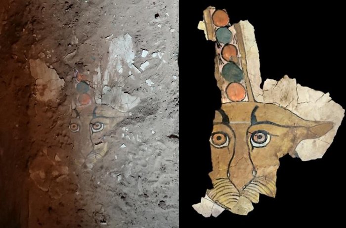 Rare Ancient Leopard Painting Discovered On Sarcophagus In Aswan, Egypt