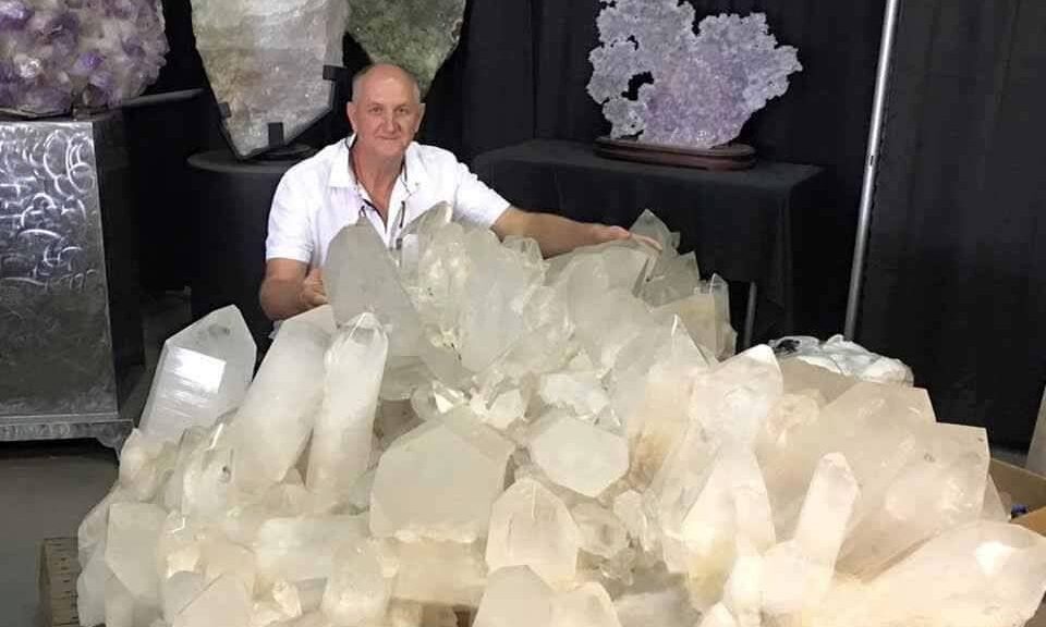 A gigantic natural quartz crystal cluster was mined from the Colemans quartz mine near Jessieville