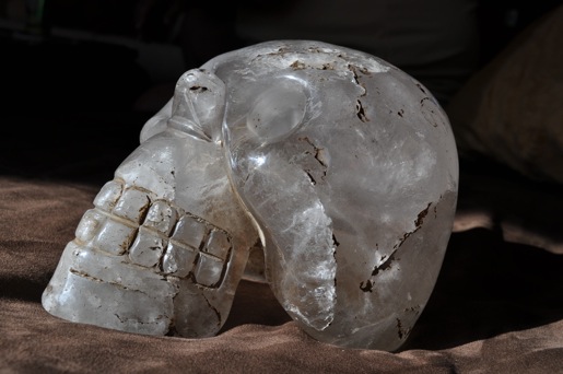 An ancient crystal skull was found many years ago in an archeological site in Southern Mexico.