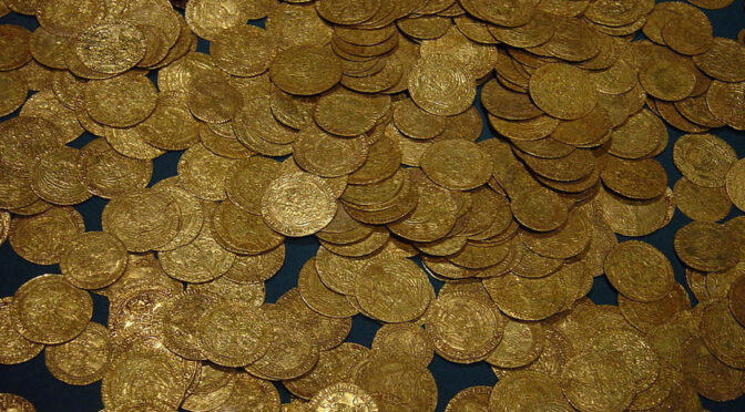 The cache of Ancient coins and Jewelry From the time of Alexander the Great discovered