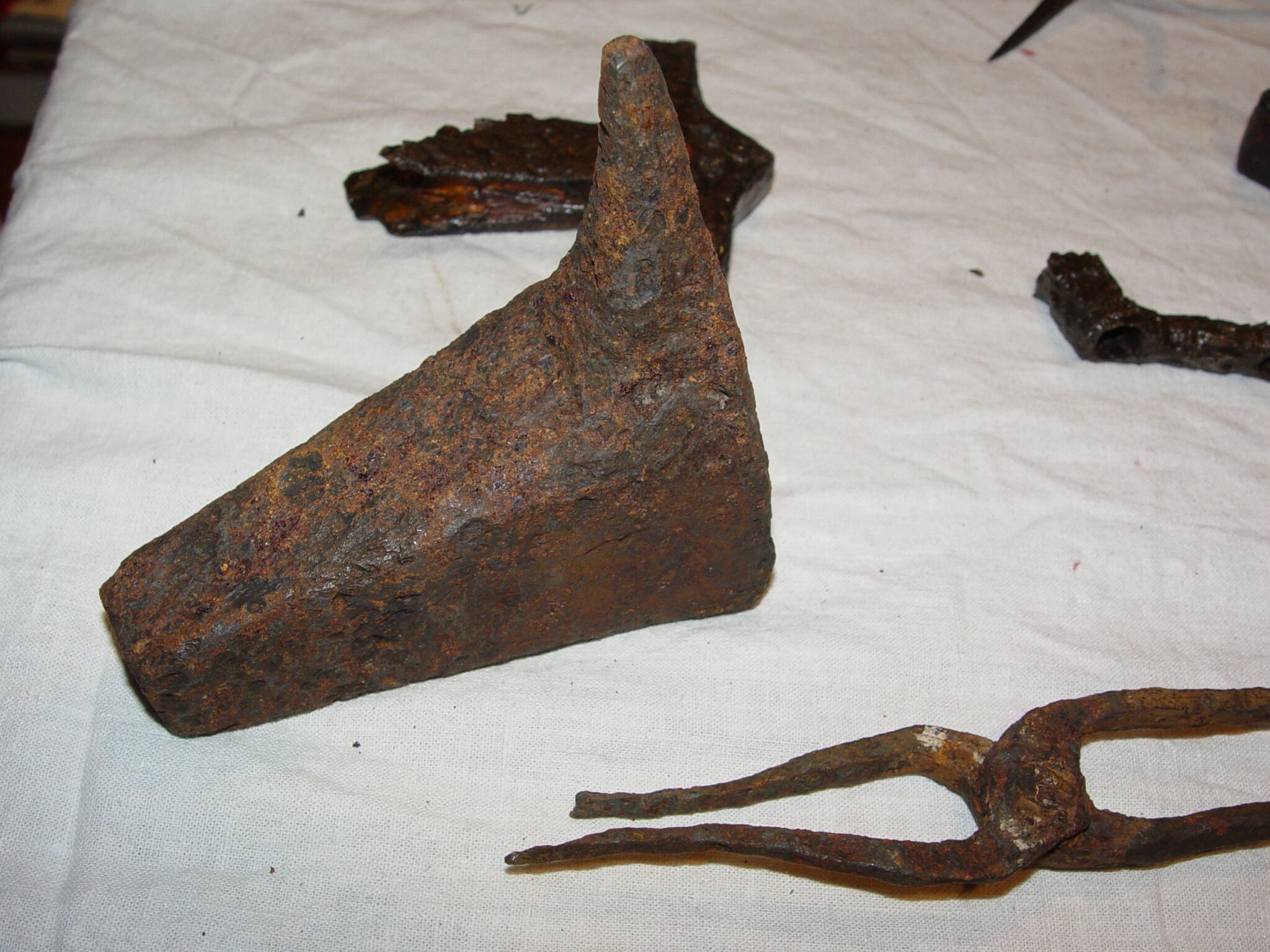 Vikings blacksmith tools and weapons found in the grave, ca.800 A.D