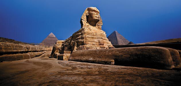 The second sphinx buried in sand in Egypt Giza plateau, pyramid much older than believed, researchers