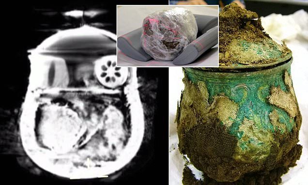 Scans of Viking pot reveal hidden brooches, gold ingots, and beads
