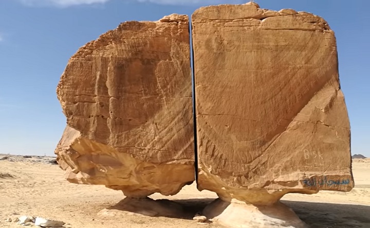 A massive 4,000-year-old monolith split with laser-like precision