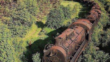 Eerie train graveyard gives a glimpse into the golden age of Soviet steam trains