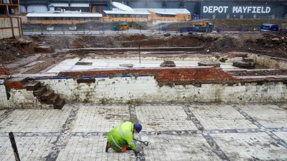 Manchester Victorian baths uncovered under the car park