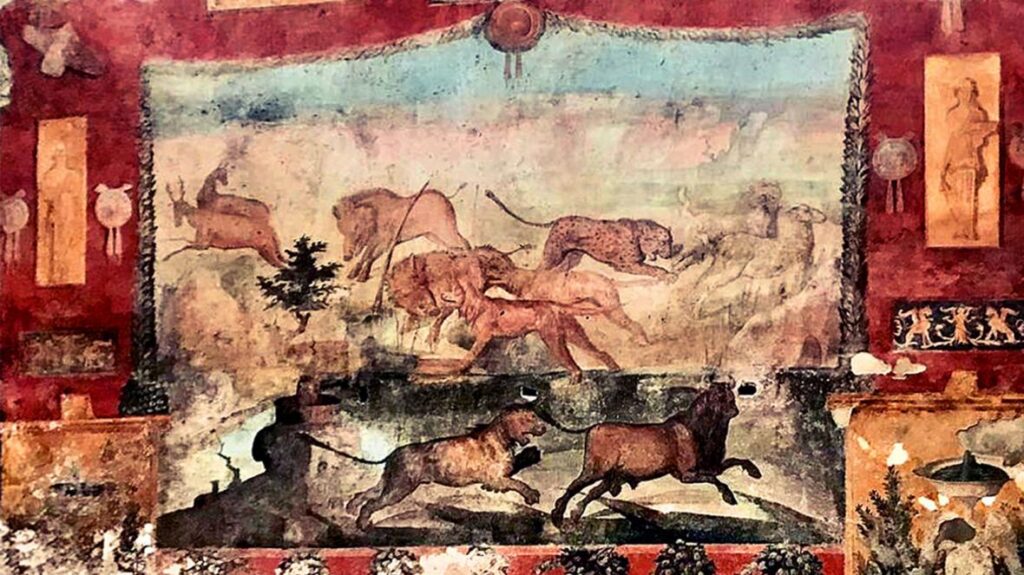 Lasers removed stains on a fresco in Pompeii's House of the Ceii