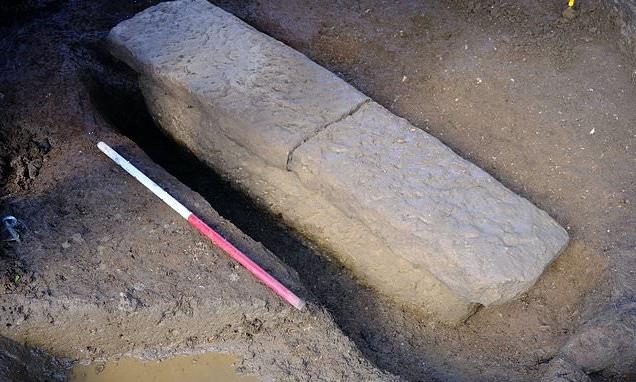 Roman sarcophagus discovered in Bath contained two skeletons, with one laid at the other’s feet