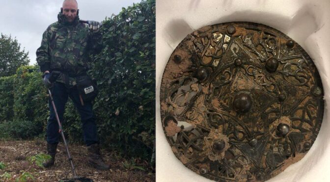 Anglo-Saxon Silver Brooch Recovered in England