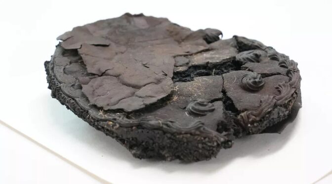 Blackened mummy cake found intact 79 years after WWII air raid