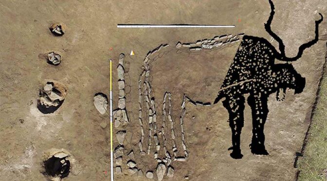 10-foot-tall Bronze Age geoglyph of a bull found in Siberia Is A First