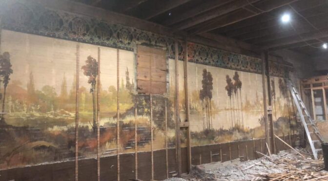 A couple renovating a 115-year-old building discovered two 60-foot-long hidden murals