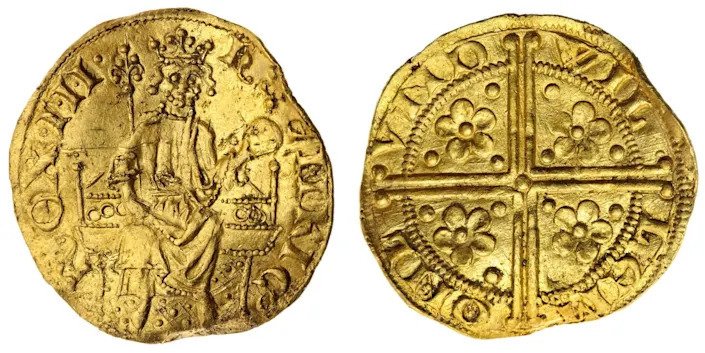 Father discovered a medieval English gold coin worth a record $875,000 on the first day he tried out his new metal detector