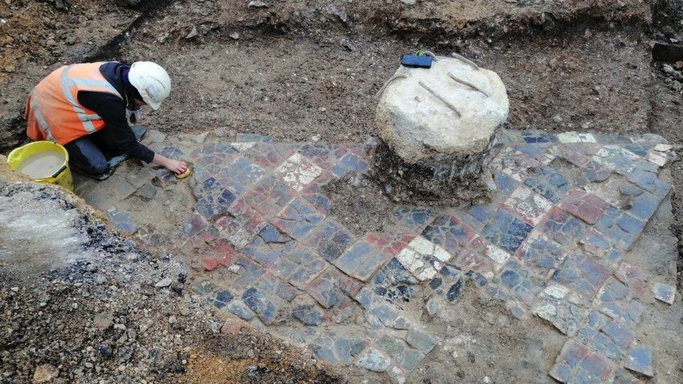13th-Century Tiled Floor Unearthed at Friary Site in England