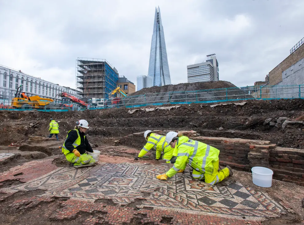 London's largest Roman mosaic in 50 years discovered by archaeologists