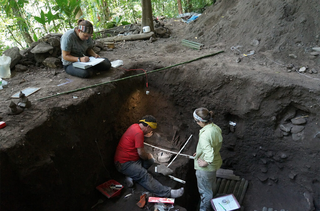Archaeologists found human remains at this rock shelter in the Maya Mountains of southwestern Belize.