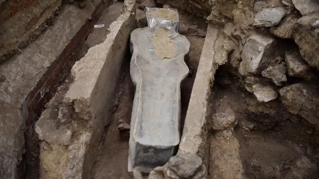 14th-century sarcophagus found at fire-ravaged Notre Dame Cathedral