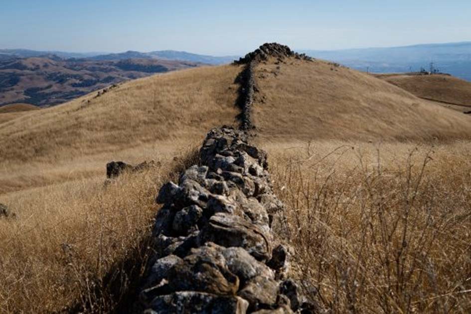 A pile of rocks form a segment of “Mystery Walls” at Ed Levin County Park in Santa Clara County on Oct. 10, 2015.