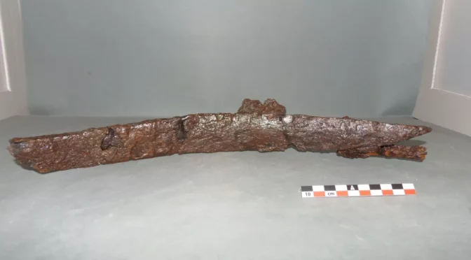 Rusty saber, possibly wielded by medieval Turkish pirates, unearthed in Greece