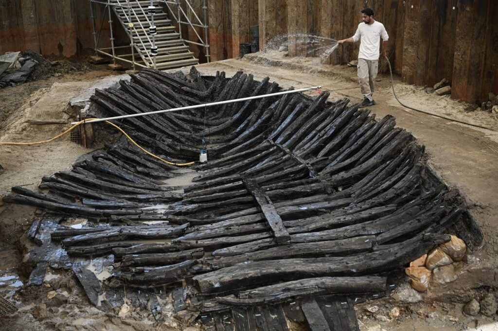 Archaeologists study crumbling 1,300-year-old shipwreck