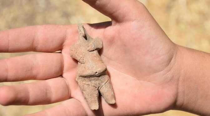 A 7,800-year-old female figurine discovered in Ulucak Höyük in western Turkey