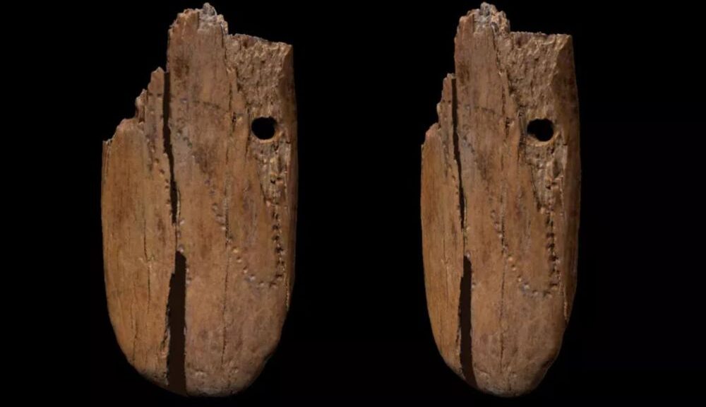 A pendant made of mammoth bone with ‘mysterious dots’ could be the oldest known example of ornate jewelry in Eurasia