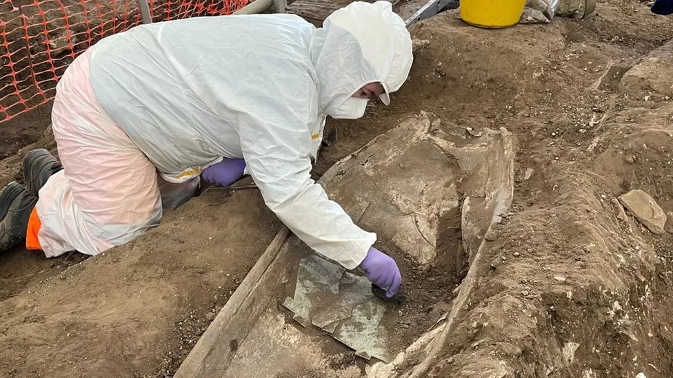 Victorian-Era Lead Coffin Unearthed at Leicester Cathedral