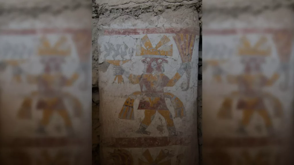 A 1,400-year-old mural of 2-faced men unearthed in Peru may allude to 'cosmic realms'