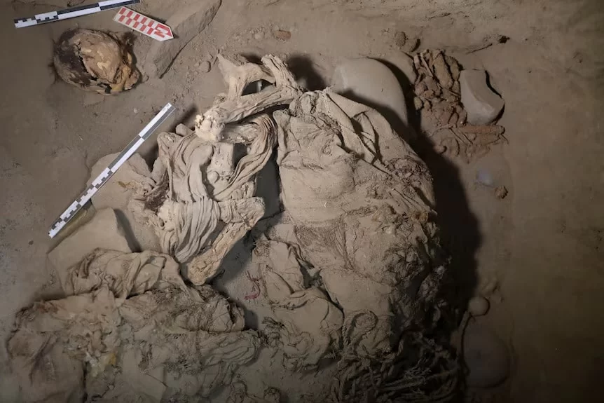Archeologists in Peru found a 1,000-year-old adolescent mummy wrapped in a bundle