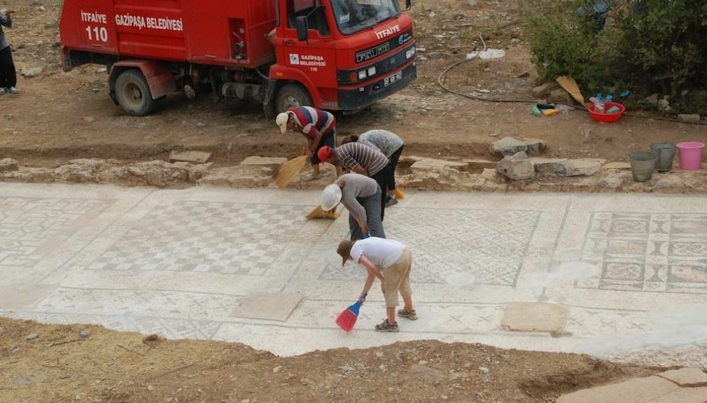 A gigantic Roman mosaic was discovered in a farmer's field in the United Kingdom