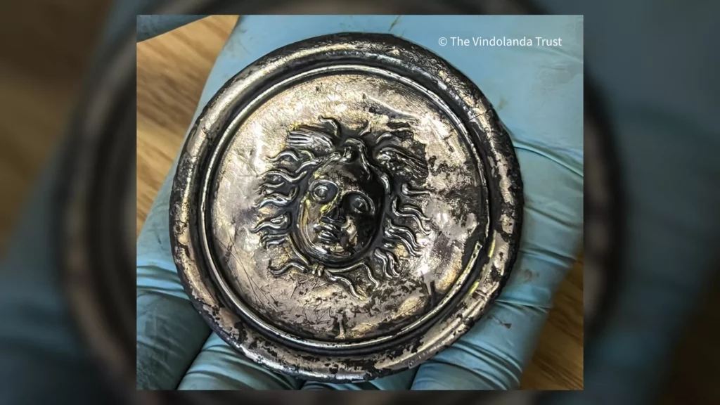 Silver medal featuring winged Medusa discovered at Roman fort near Hadrian's Wall