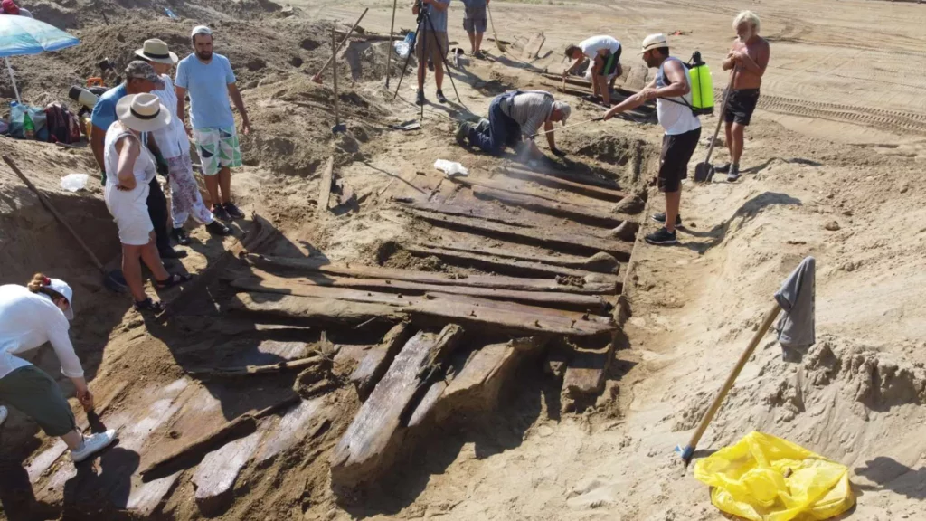 Ancient Roman boat from empire's frontier unearthed in Serbian coal mine